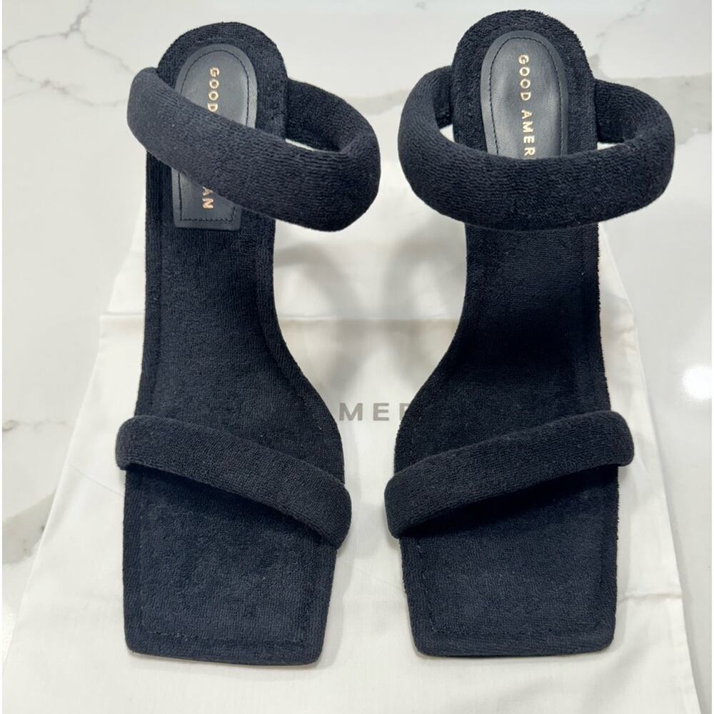 GOOD AMERICAN Terry Slip On High Heel Sandals Size 11 NEW - Picture 3 of 8
